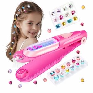 Reusable Girl’s Hair Beading Tool with Colorful Gems